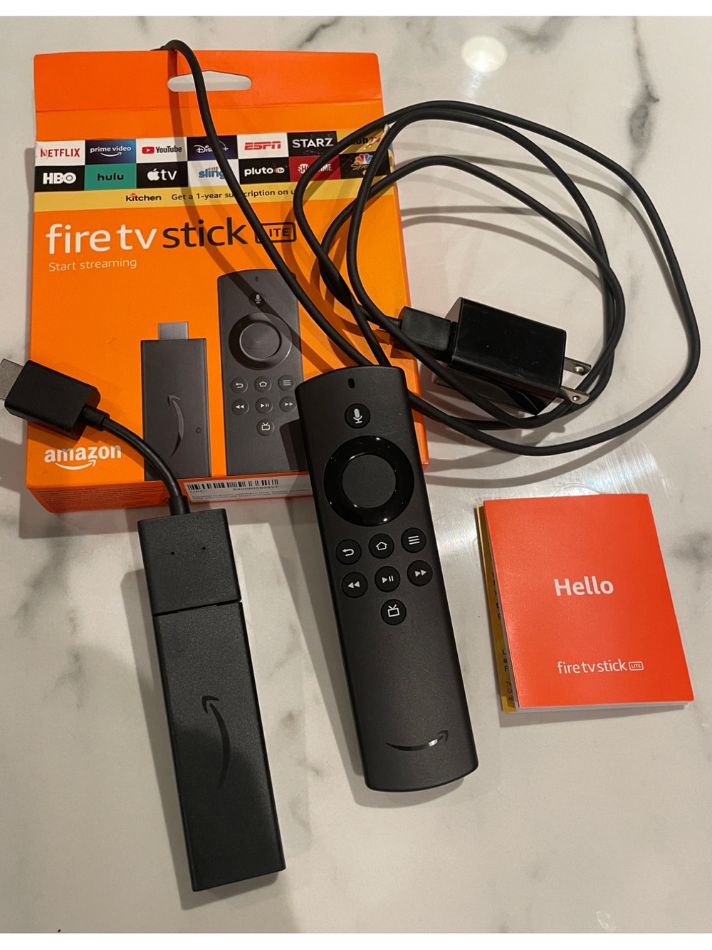 Amazon Fire TV Stick with Alexa Voice Remote - Black & Orange